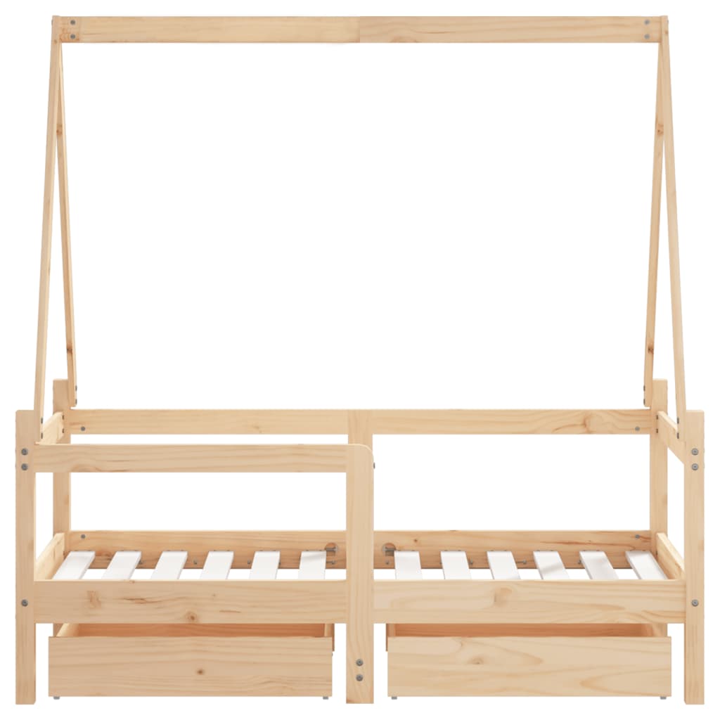 Giroletto Bambini con Cassetti 70x140 cm Legno Massello di Pino 834471