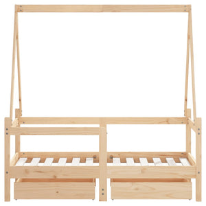 Giroletto Bambini con Cassetti 70x140 cm Legno Massello di Pino 834471