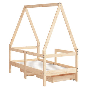 Giroletto Bambini con Cassetti 70x140 cm Legno Massello di Pino 834471