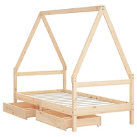 Giroletto per Bambini con Cassetti 80x160cm Legno Massello Pino 834474