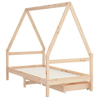 Giroletto per Bambini con Cassetti 80x160cm Legno Massello Pino 834474