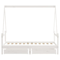 Giroletto Bambini con Cassetti Bianco 80x160 cm Massello Pino 834475