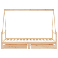 Giroletto per Bambini con Cassetti 90x190cm Legno Massello Pino 834477