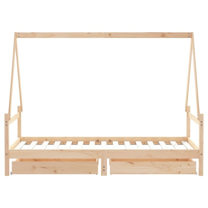 Giroletto per Bambini con Cassetti 90x190cm Legno Massello Pino 834477