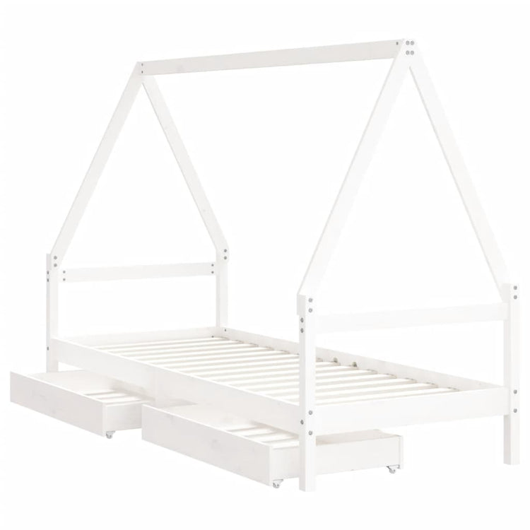 Giroletto Bambini con Cassetti Bianco 90x190 cm Massello Pino 834478