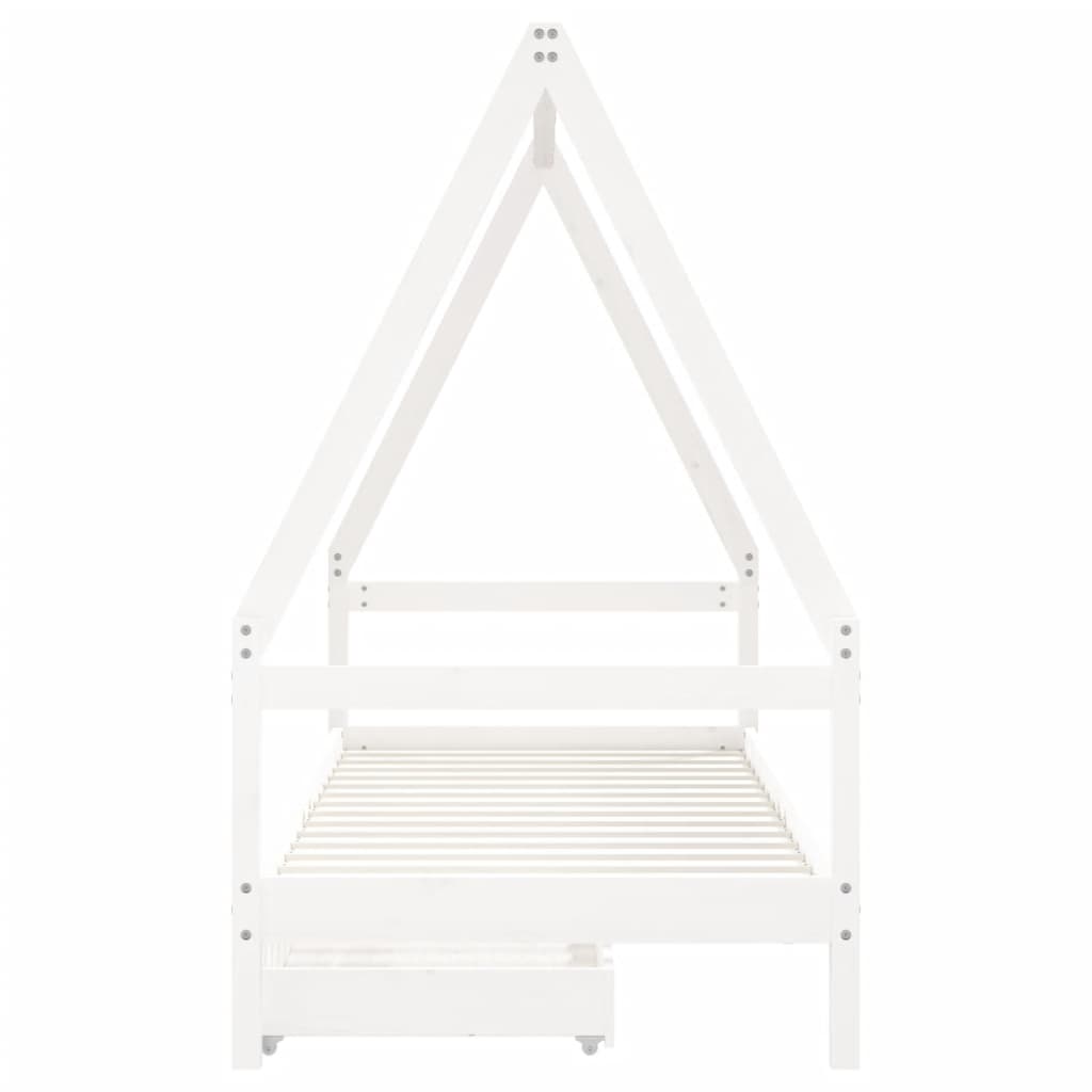 Giroletto Bambini con Cassetti Bianco 90x190 cm Massello Pino 834478