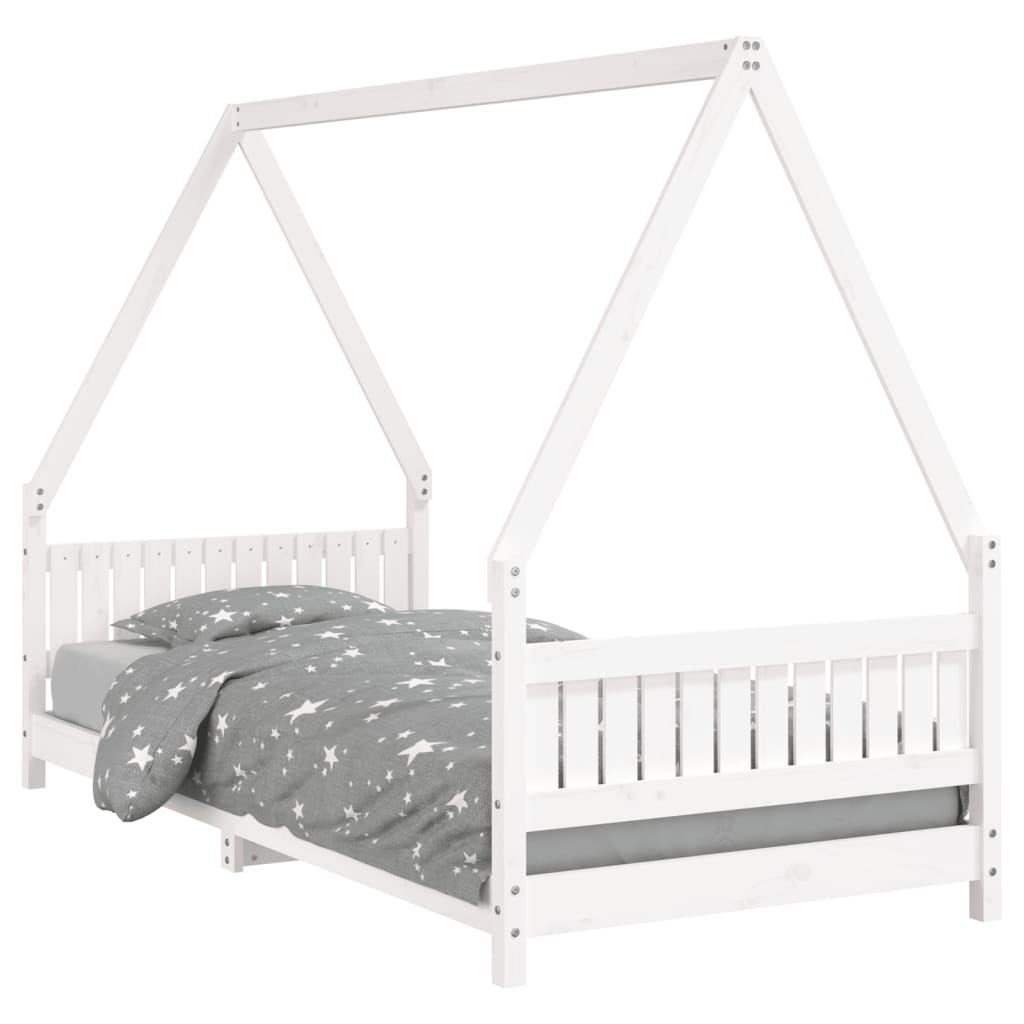 Giroletto per Bambini Bianco 90x200cm in Legno Massello di Pinocod mxl 121327