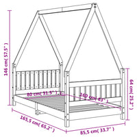 Giroletto per Bambini 80x160 cm in Legno Massello di Pino 834504