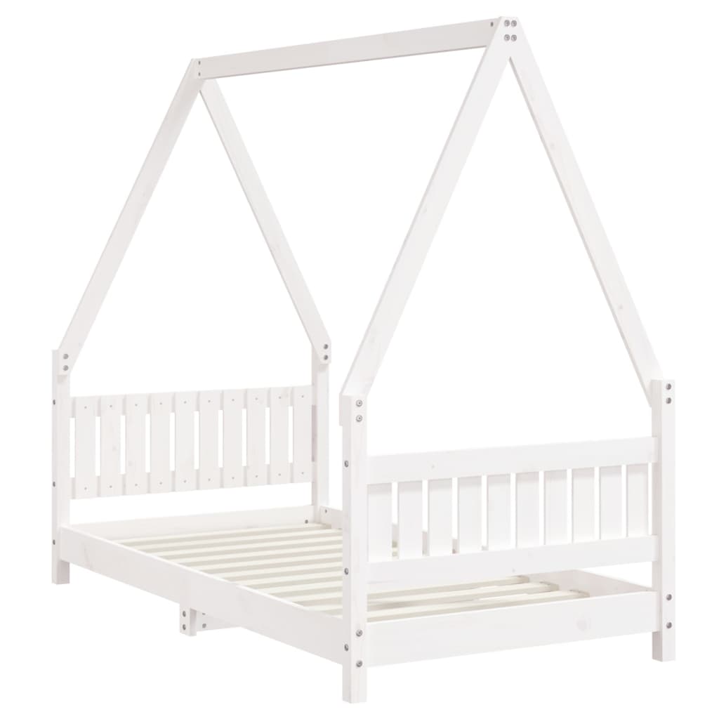 Giroletto per Bambini Bianco 80x160cm in Legno Massello di Pinocod mxl 79487