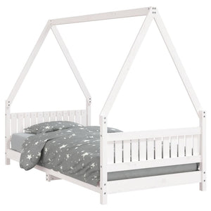 Giroletto per Bambini Bianco 90x190cm in Legno Massello di Pinocod mxl 127619