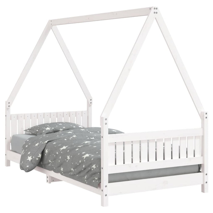 Giroletto per Bambini Bianco 90x190cm in Legno Massello di Pinocod mxl 127619