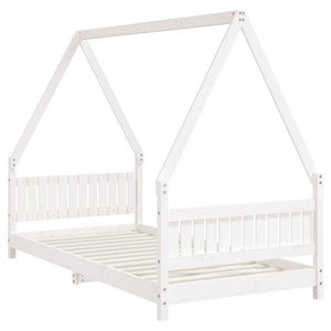 Giroletto per Bambini Bianco 90x190cm in Legno Massello di Pinocod mxl 127619