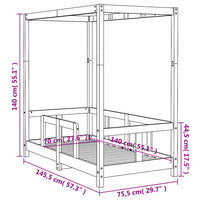 Giroletto per Bambini 70x140 cm in Legno Massello di Pino 834510