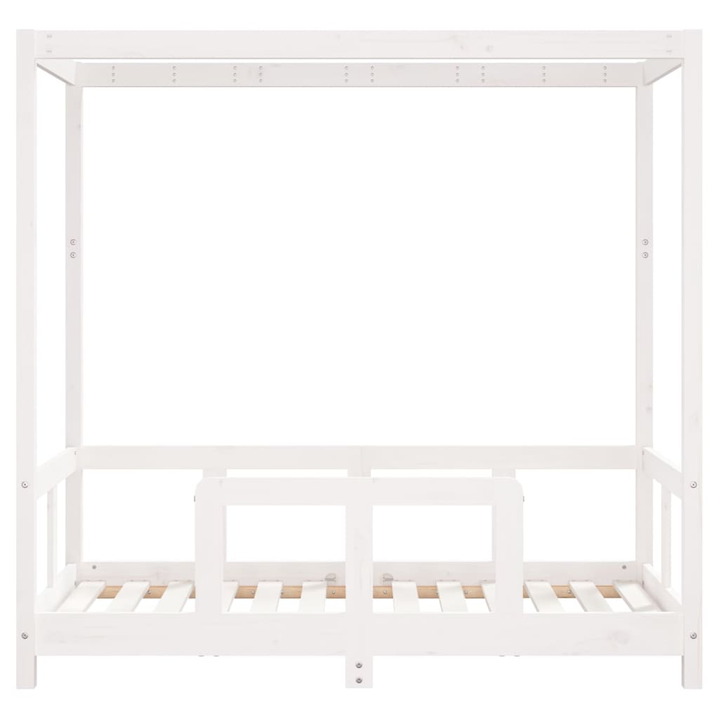 Giroletto per Bambini Bianco 70x140cm in Legno Massello di Pino 834511