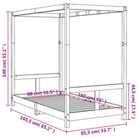 Giroletto per Bambini 80x160 cm in Legno Massello di Pino 834513