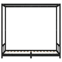 Giroletto per Bambini Nero 80x200 cm in Legno Massello di Pino 834521