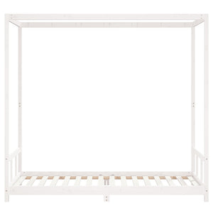 Giroletto per Bambini Bianco 90x200cm in Legno Massello di Pino 834523