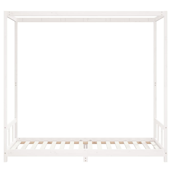 Giroletto per Bambini Bianco 90x200cm in Legno Massello di Pino 834523