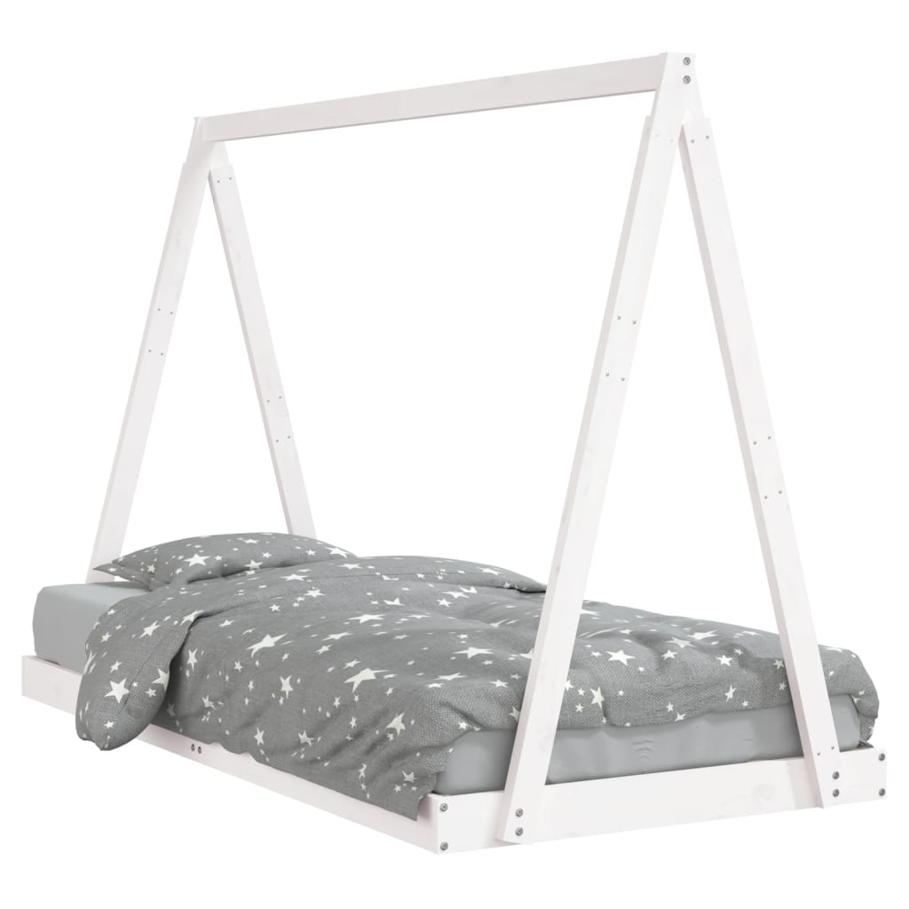 Giroletto per Bambini Bianco 90x190cm in Legno Massello di Pinocod mxl 70908