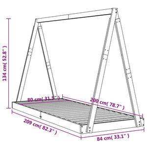 Giroletto per Bambini 80x200 cm in Legno Massello di Pino 834534