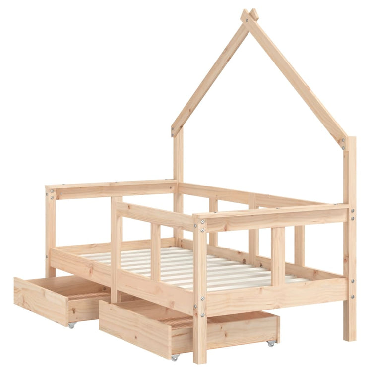 Giroletto Bambini con Cassetti 70x140 cm Legno Massello di Pino 834540