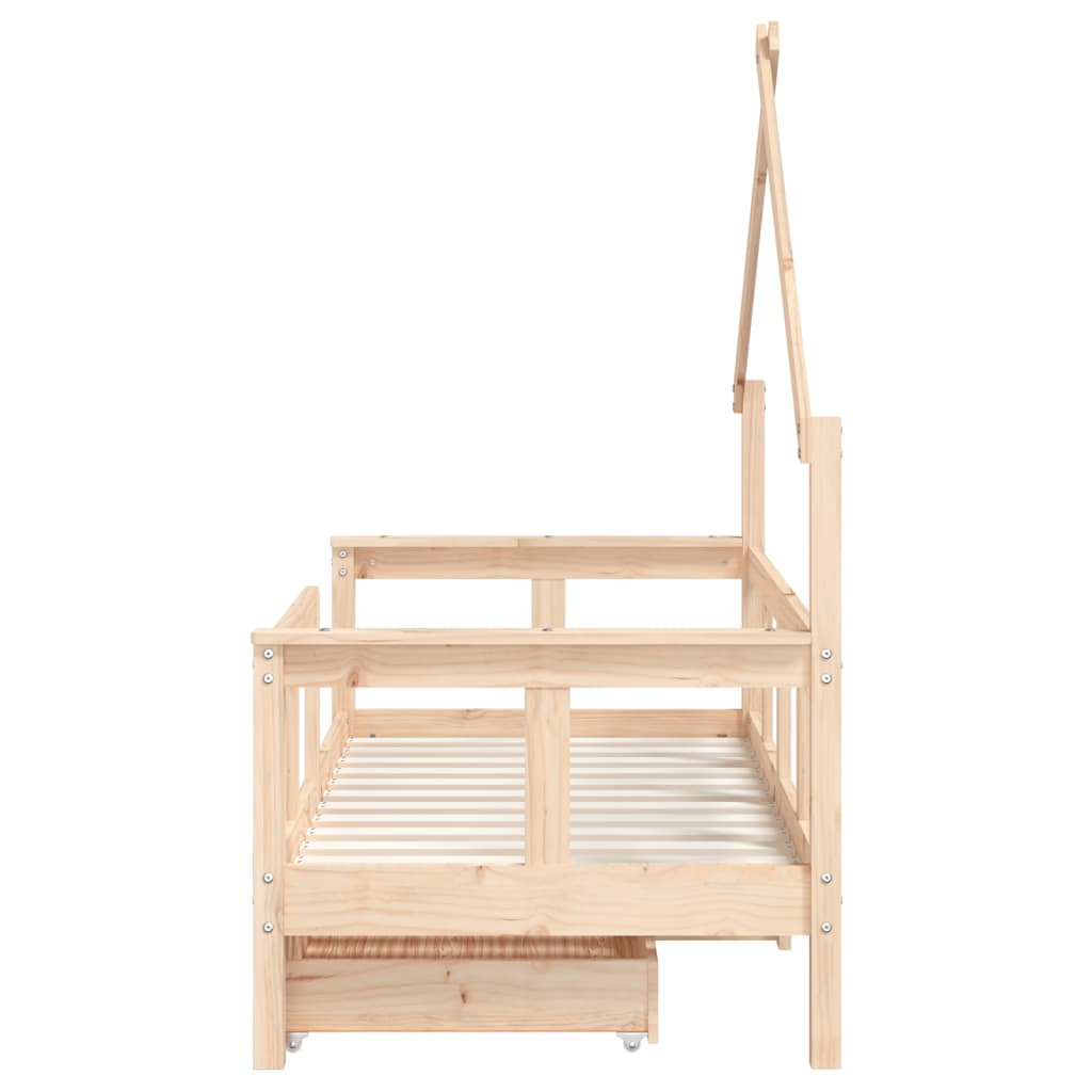 Giroletto Bambini con Cassetti 70x140 cm Legno Massello di Pino 834540