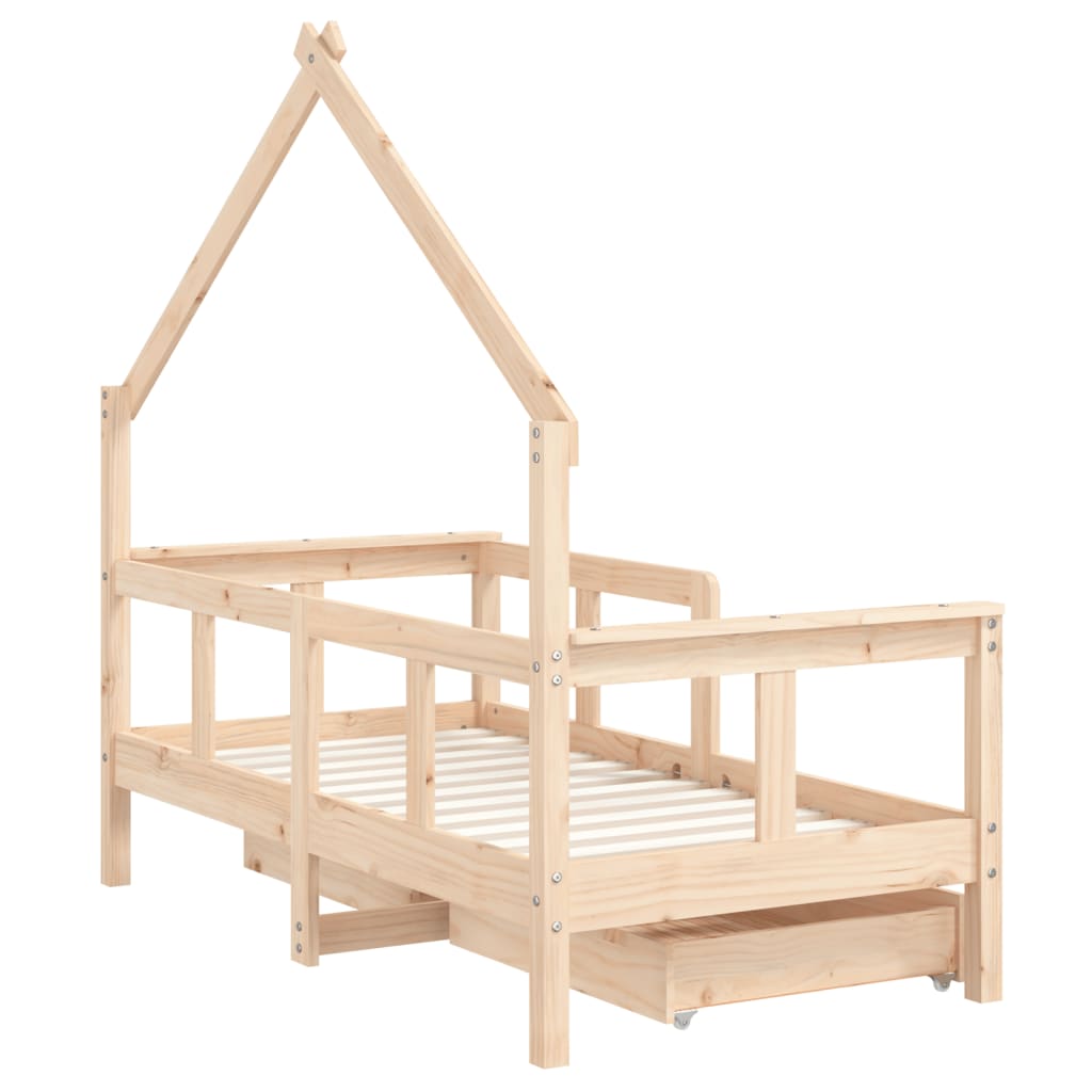 Giroletto Bambini con Cassetti 70x140 cm Legno Massello di Pino 834540