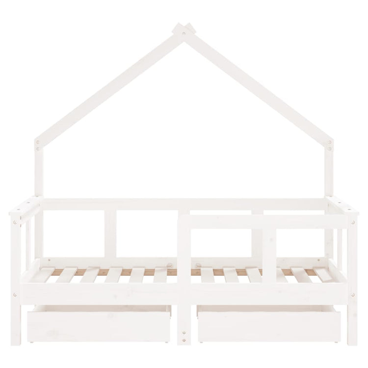 Giroletto Bambini con Cassetti Bianco 70x140cm Massello di Pino 834541