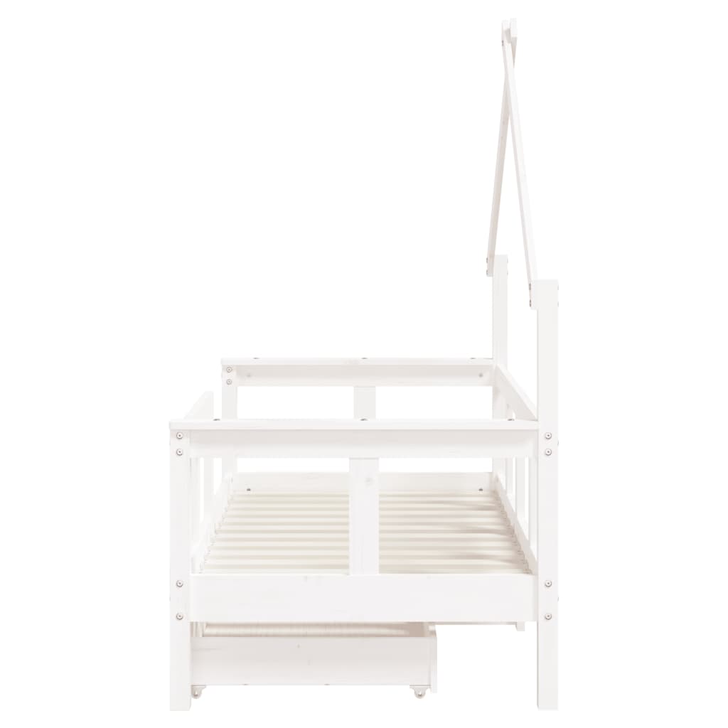 Giroletto Bambini con Cassetti Bianco 70x140cm Massello di Pino 834541