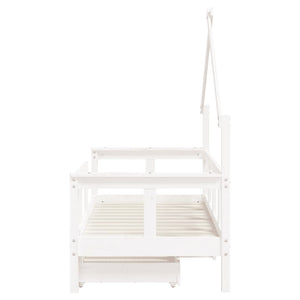 Giroletto Bambini con Cassetti Bianco 70x140cm Massello di Pino 834541