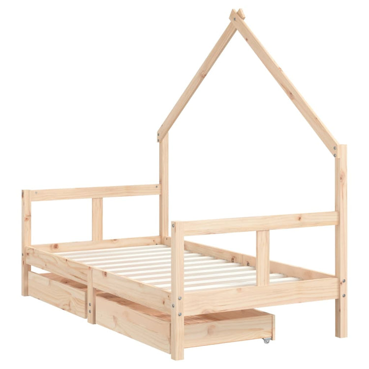 Giroletto per Bambini con Cassetti 80x160cm Legno Massello Pino 834543