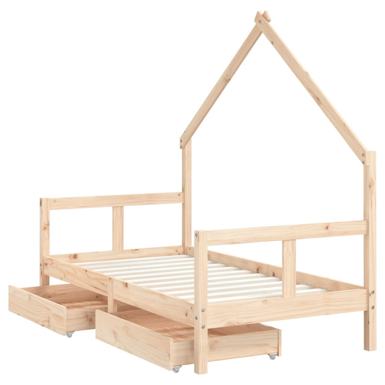 Giroletto per Bambini con Cassetti 80x160cm Legno Massello Pino 834543