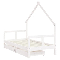 Giroletto Bambini con Cassetti Bianco 80x160 cm Massello Pinocod mxl 94930