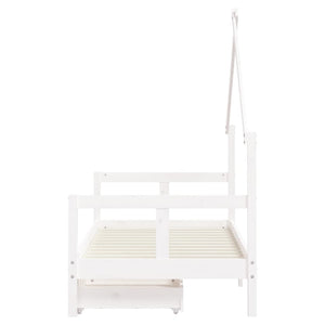 Giroletto Bambini con Cassetti Bianco 80x160 cm Massello Pino 834544