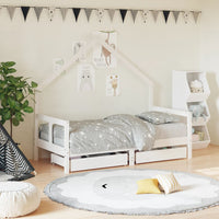 Giroletto Bambini con Cassetti Bianco 80x160 cm Massello Pinocod mxl 94930