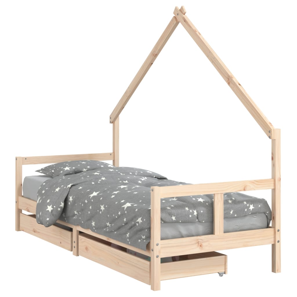 Giroletto Bambini con Cassetti 80x200 cm Legno Massello di Pino 834549