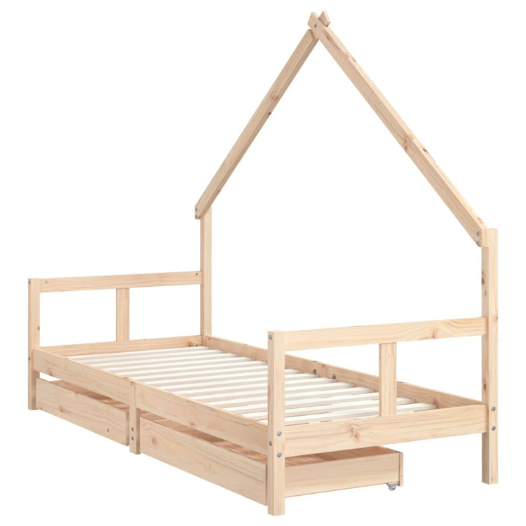 Giroletto Bambini con Cassetti 80x200 cm Legno Massello di Pino 834549