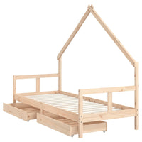 Giroletto Bambini con Cassetti 80x200 cm Legno Massello di Pino 834549