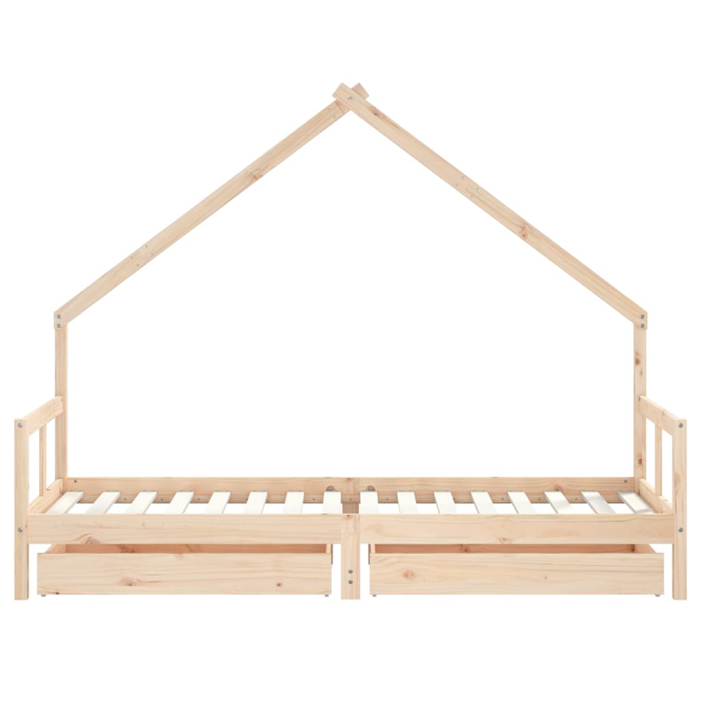 Giroletto Bambini con Cassetti 80x200 cm Legno Massello di Pino 834549