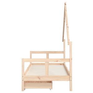 Giroletto Bambini con Cassetti 80x200 cm Legno Massello di Pino 834549