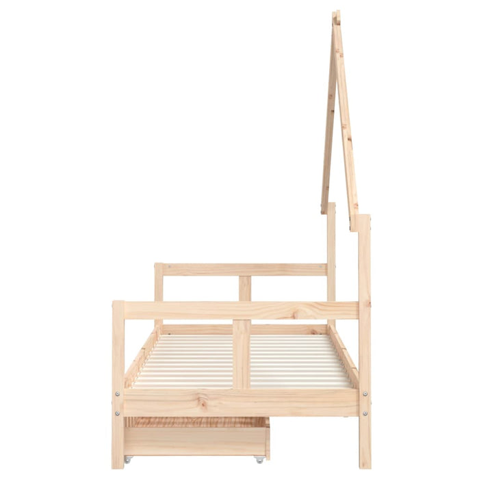 Giroletto Bambini con Cassetti 80x200 cm Legno Massello di Pino 834549