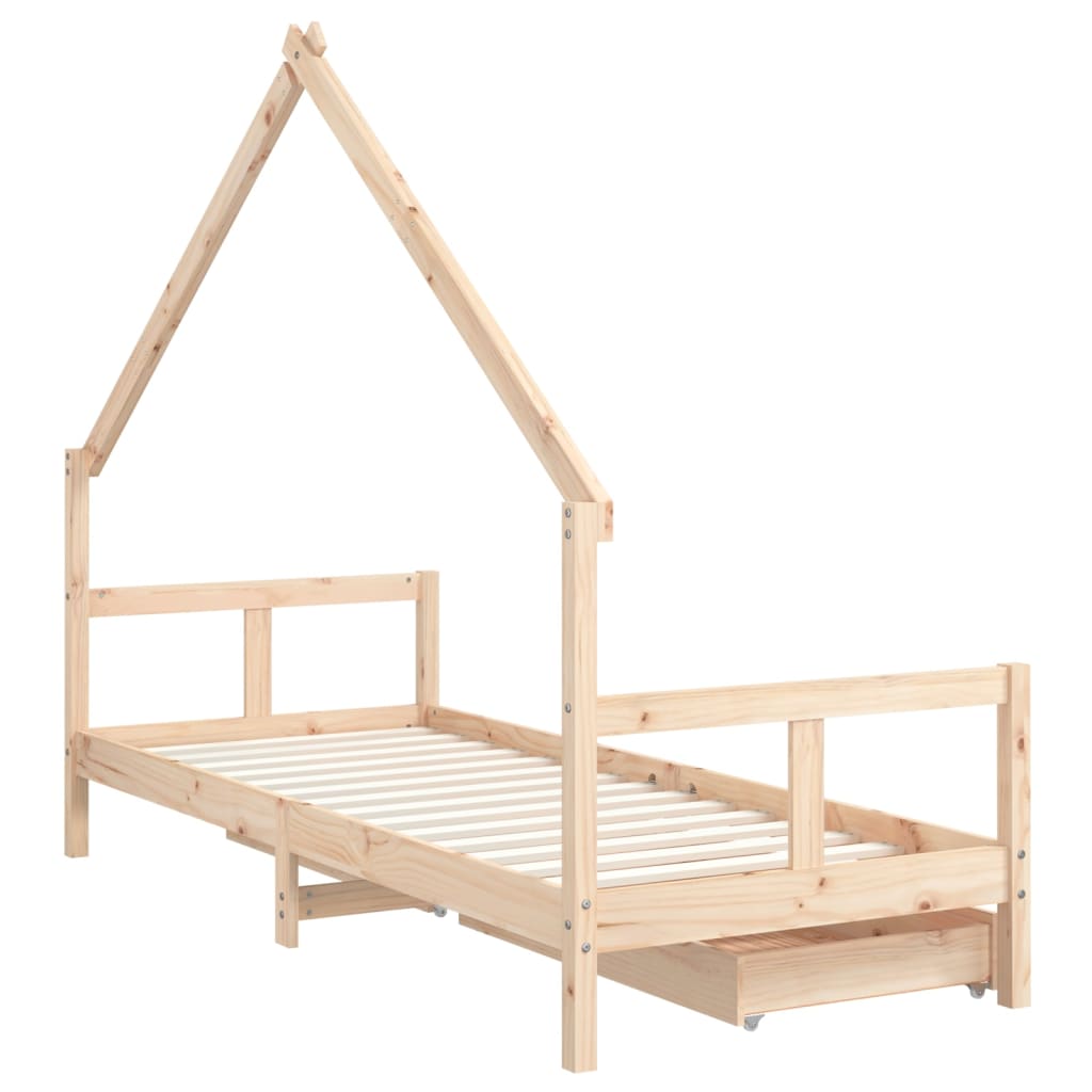 Giroletto Bambini con Cassetti 80x200 cm Legno Massello di Pino 834549