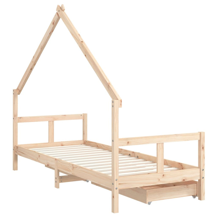 Giroletto Bambini con Cassetti 80x200 cm Legno Massello di Pino 834549