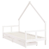 Giroletto Bambini con Cassetti Bianco 80x200cm Massello di Pinocod mxl 94954