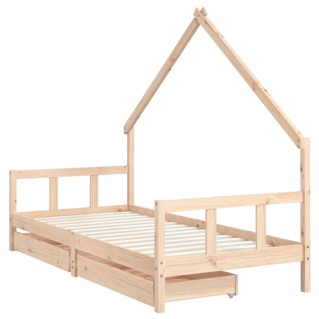 Giroletto Bambini con Cassetti 90x200 cm Legno Massello di Pino 834552