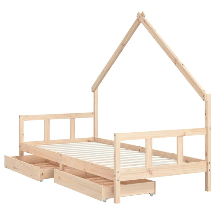 Giroletto Bambini con Cassetti 90x200 cm Legno Massello di Pino 834552