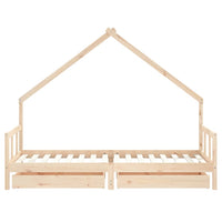 Giroletto Bambini con Cassetti 90x200 cm Legno Massello di Pino 834552