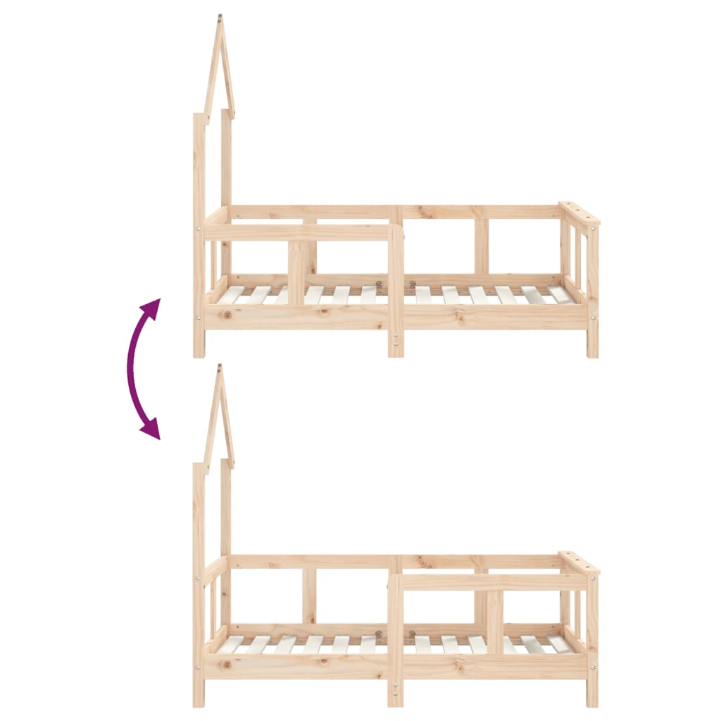 Giroletto per Bambini 70x140 cm in Legno Massello di Pino 834555