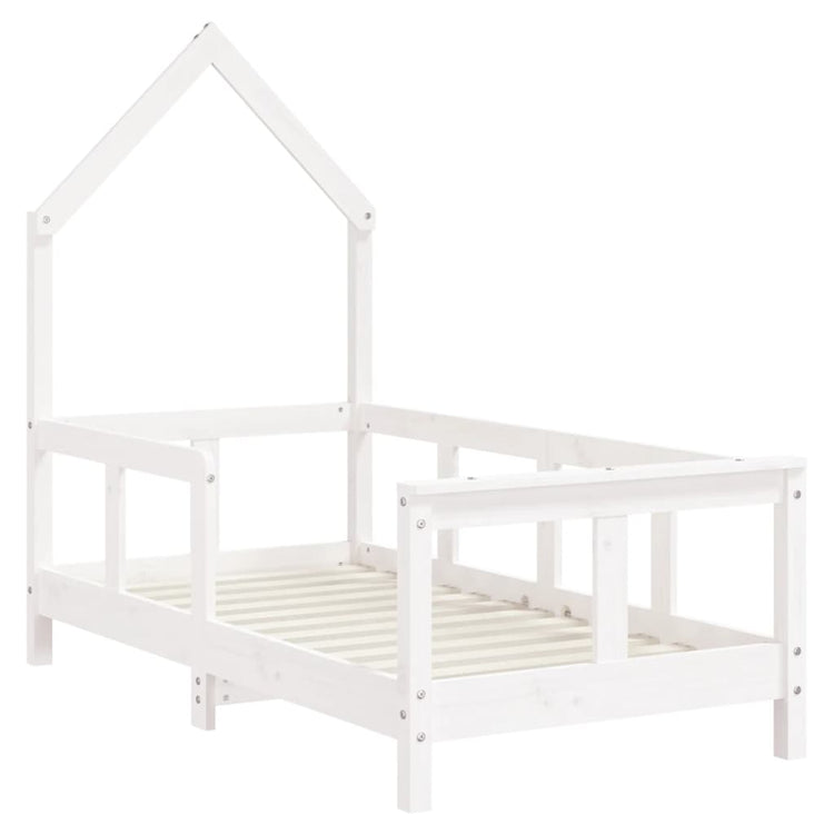 Giroletto per Bambini Bianco 70x140cm in Legno Massello di Pino 834556