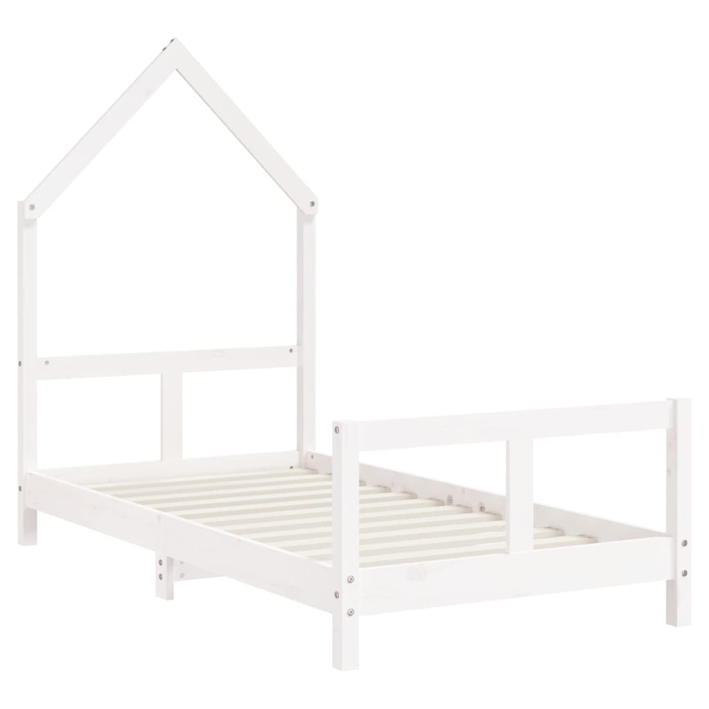 Giroletto per Bambini Bianco 80x160cm in Legno Massello di Pinocod mxl 94932